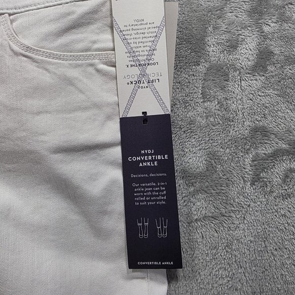 NYDJ Jeans Womens 4 Optic White Alina Convertible Ankle Lift Tuck Stretch Denim - Picture 7 of 16